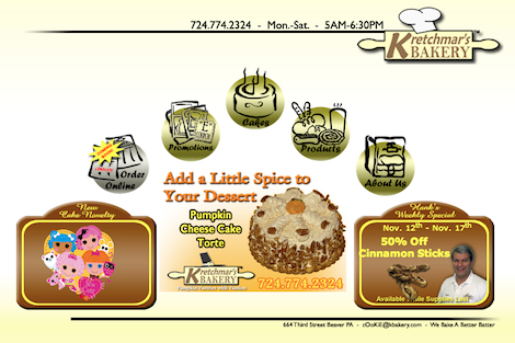 kretchmar's bakery home page