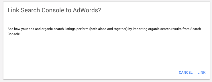link AdWords to Search Console link AdWords to Search Console