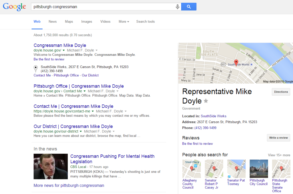 Local SEO for congressman