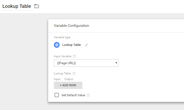 Lookup Table Google Tag Manager