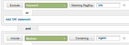 GA Advanced Segment: Organic Non-branded Traffic