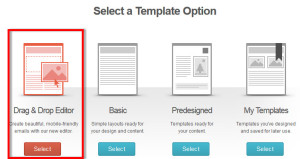 MailChimp drag and drop editor