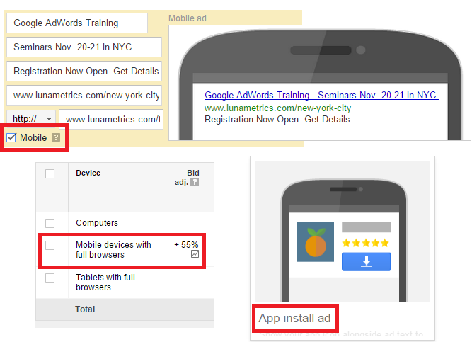 AdWords Mobile PPC Features AdWords Mobile PPC Features