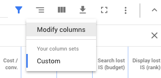 modify columns in AdWords modify columns in AdWords