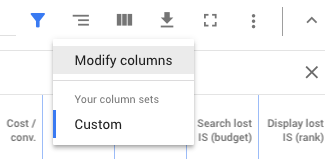 modify columns in AdWords