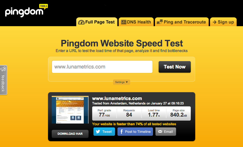 pagespeed-pingdom