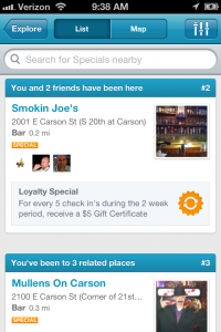 foursquare specials