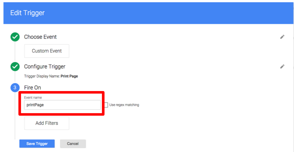 print page trigger event name