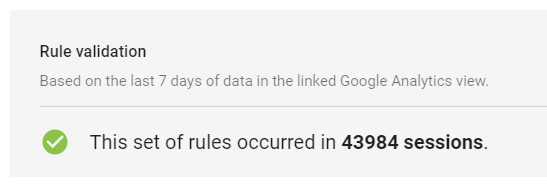 Rule Validation in Google Optimize