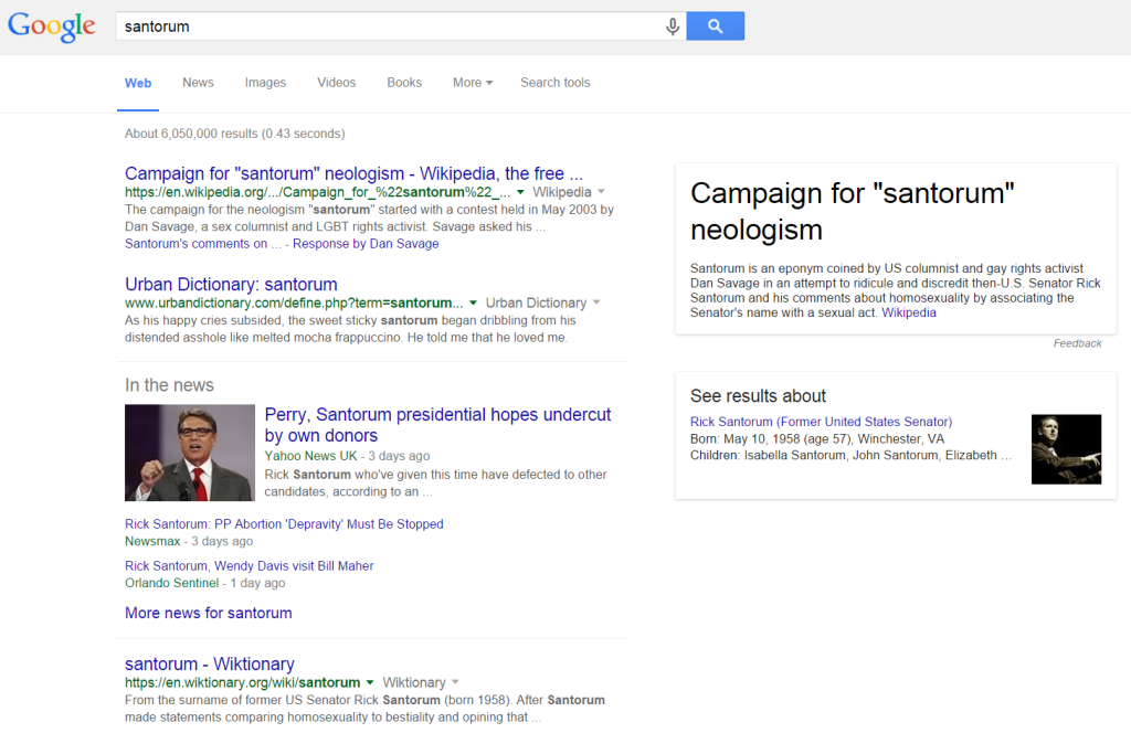 Google search results for Santorum Google search results for Santorum