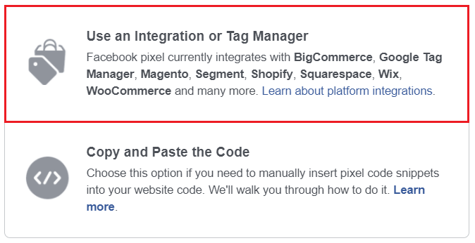 Facebook Pixel Configuration: Implementation options Facebook Pixel Configuration: Implementation options