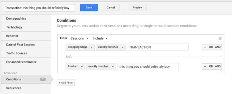 simple segment: transaction