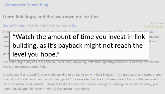 seos should not invest too much time in link building seos should not invest too much time in link building