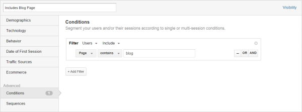 Custom segment for blog users Custom segment for blog users