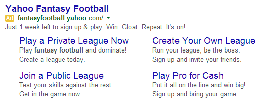 Google AdWords Sitelinks example Google AdWords Sitelinks example