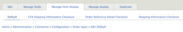 Manage Form Display tab in Drupal Commerce
