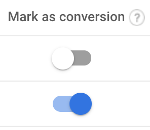 field where you can mark as conversion