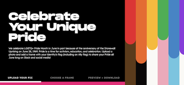 screen grab of Celebrate Your Unique Pride website