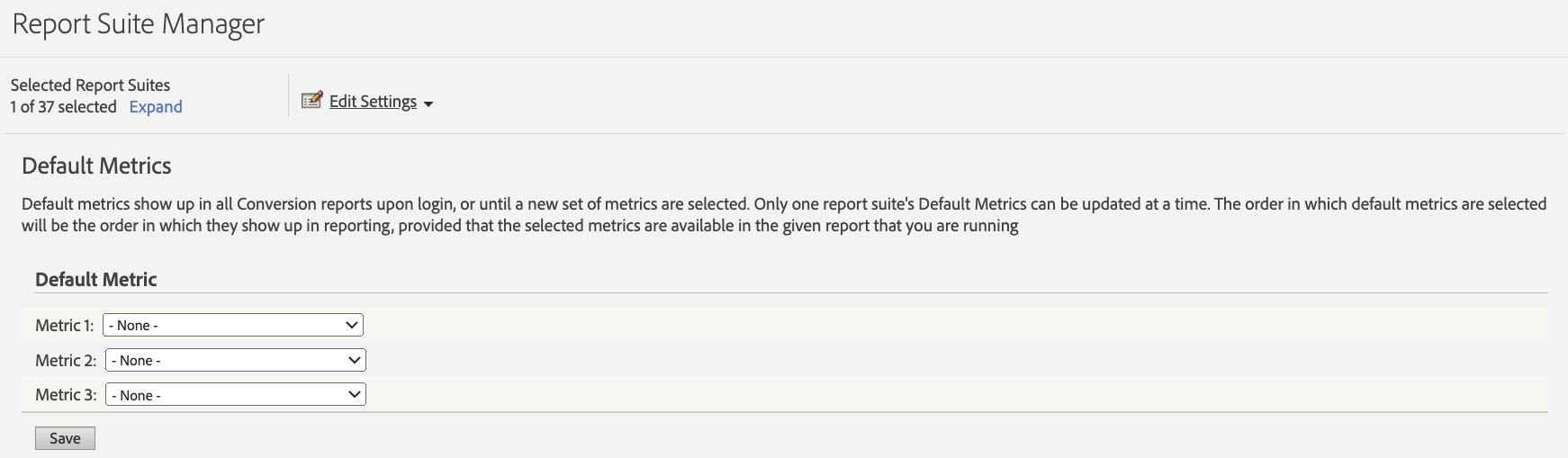 ""default metrics