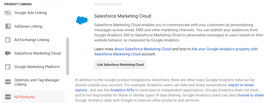 Link Salesforce Marketing Cloud to Google Analytics