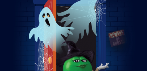 Treat Town ghosts and green M&M