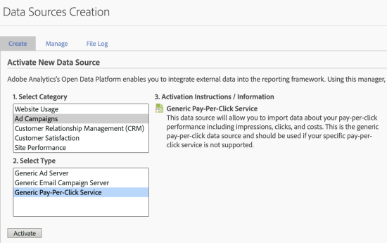 image for how to set up data sources to upload ad campaign data