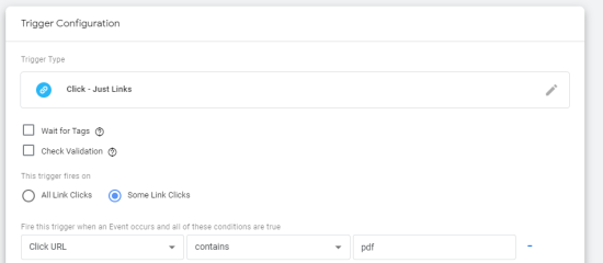image of trigger configuration in google tag manager