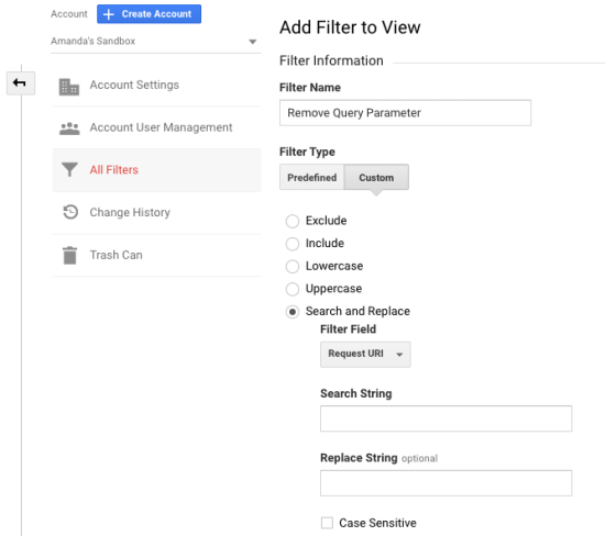 Google Analytics Filter Settings