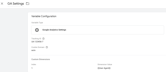 image showing mapping variables to custom dimensions in Google Tag Manager