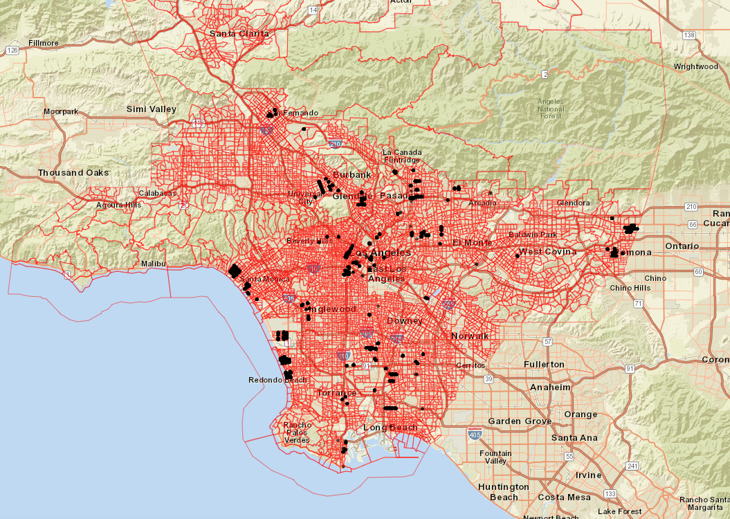 map LA