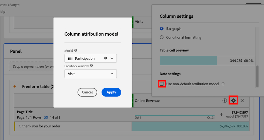 pop-up box for creating a metric in workspace shown